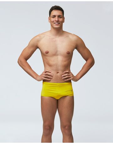 Sunga de natação lateral larga - Amarelo