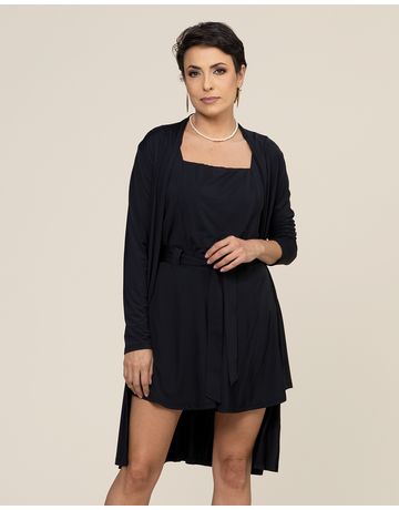 Cardigan midi - Preto