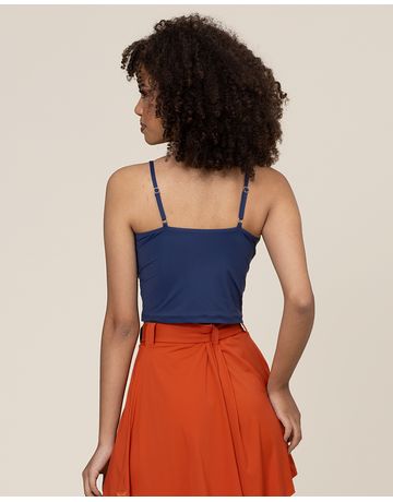 Blusa cropped - Marinho