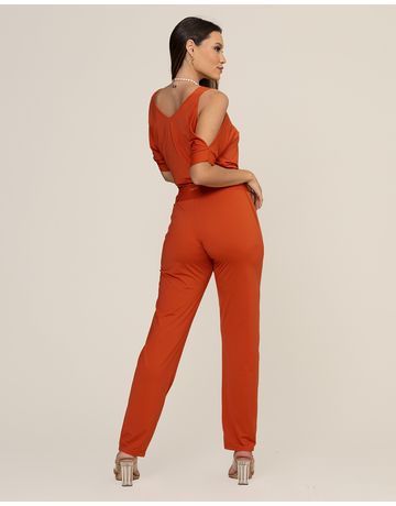 Calça reta - Laranja escuro