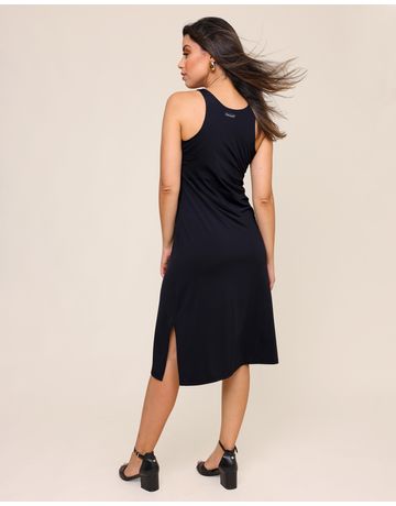 Vestido Midi regata - Preto