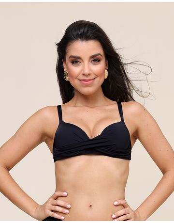 Top biquíni meia taça - Preto