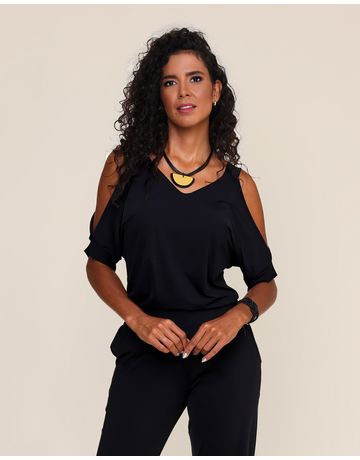 Blusa manga curta - Preto