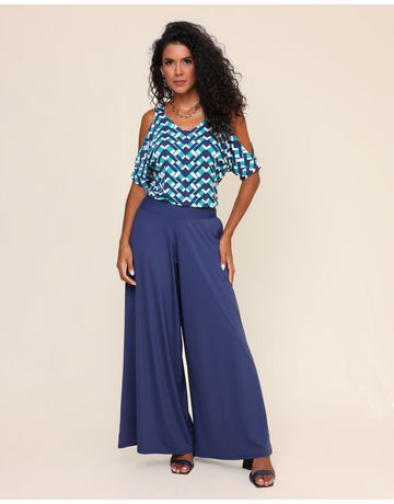 Calça pantalona - Marinho