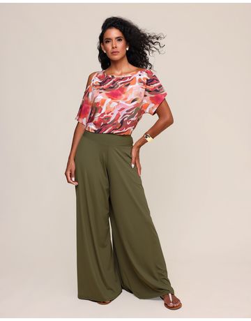 Calça pantalona - Alcaparra