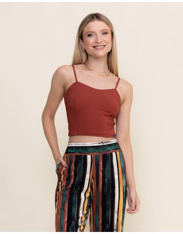 Blusa cropped - Tijolinho