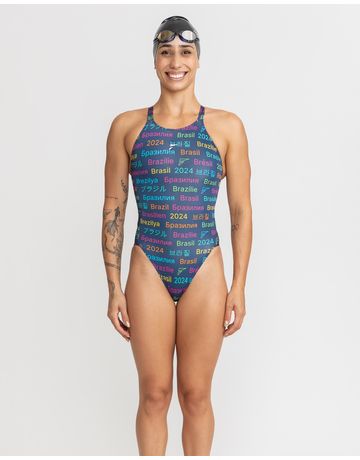 Cavado High Waist Cut Wide Straps Swimsuit - Friendship