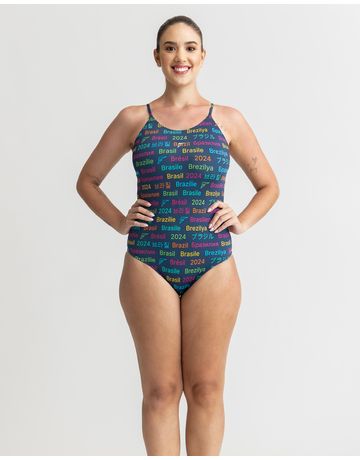 Maiô de natação Shape Alças finas em U - Amizade