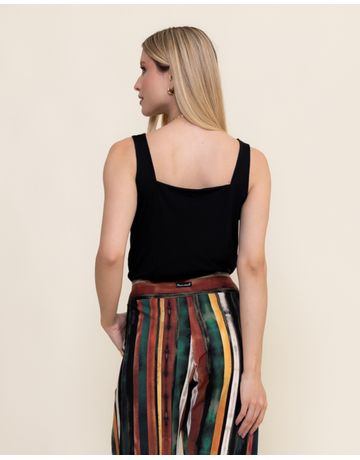 Blusa decote quadrado - Preto