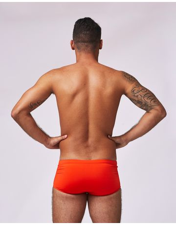 Sunga de natação lateral larga - Laranja
