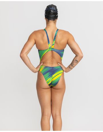 Maiô de natação Cavado Alças largas em V - Auriverde com Logo Brasil
