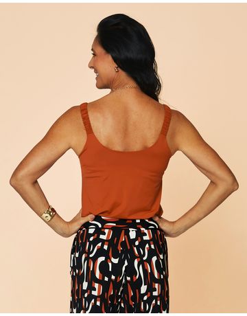 Blusa Alça Frufru - Tijolinho