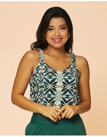 Blusa Alça Frufru - Mosaico Real