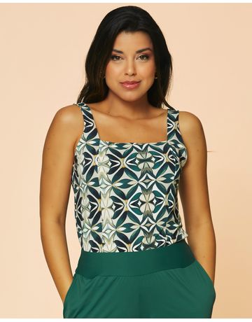 Blusa Decote Quadrado - Mosaico Real