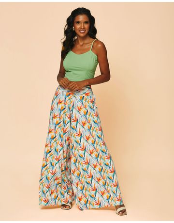 Calça pantalona - Brilho Floral