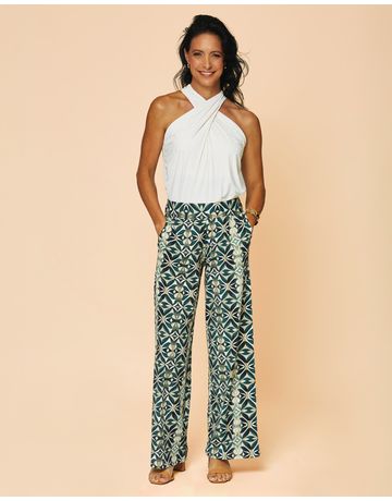 Calça Wide - Mosaico Real