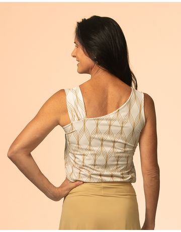 Blusa regata assimétrica - Champanhe