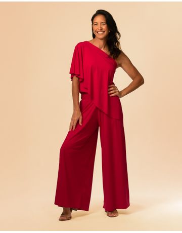 Calça pantalona - Vermelho