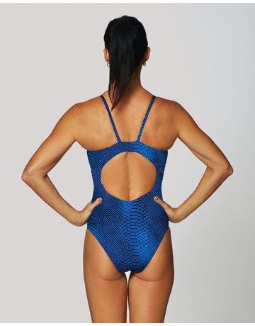 Maiô de natação Shape alças finas em U - Domínio