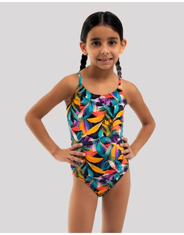 Maiô de natação infantil Slim alças finas em V - Beleza Atlética