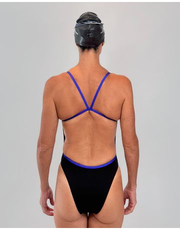 Diva Extra Thin Straps Swimsuit - Black | Royal