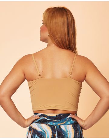 Blusa cropped - Camelo