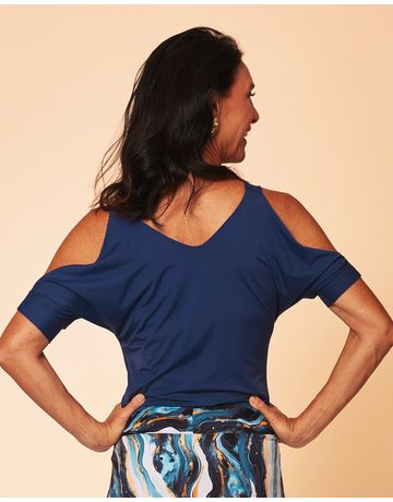 Blusa manga curta - Marinho