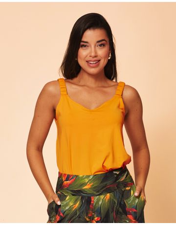 Blusa Alça Frufru - Amarelo
