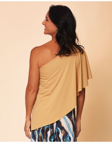 Blusa um ombro só - Camelo
