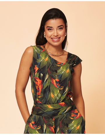 Blusa regata assimétrica - Esmeralda