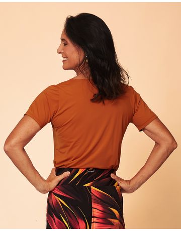 Blusa Decote Assimétrico - Tijolinho