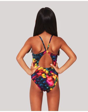 Maiô de natação infantil Slim alças finas em V - Lumina