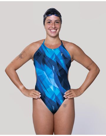 Bela Crossback Swimsuit - Glacial
