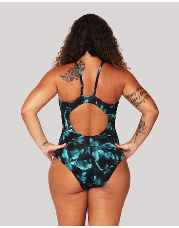 Maiô de natação Shape alças finas em U - Cristal