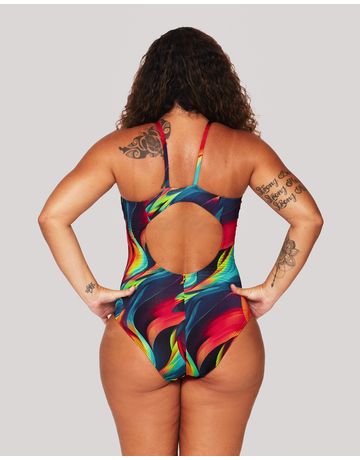 Maiô de natação Shape alças finas em U - Chama