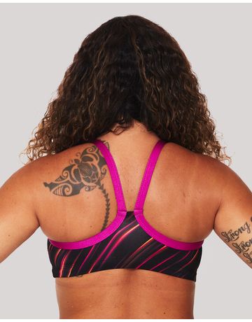 Top sunquíni de natação New Master alças largas e costas nadador - Laser | Rosa