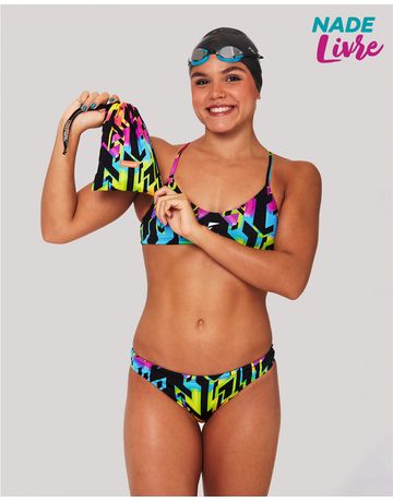 Calcinha sunquíni absorvente de natação Fab Lateral Fina - Adrenalina