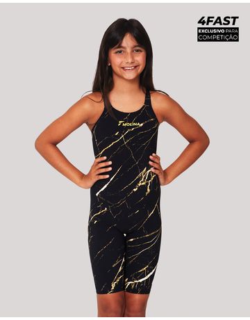 Traje de natação infantil para competição 4Fast - É Ouro