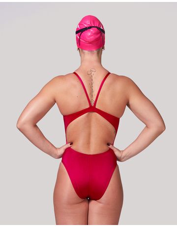 Sol Thin Strap Swimsuit - Red