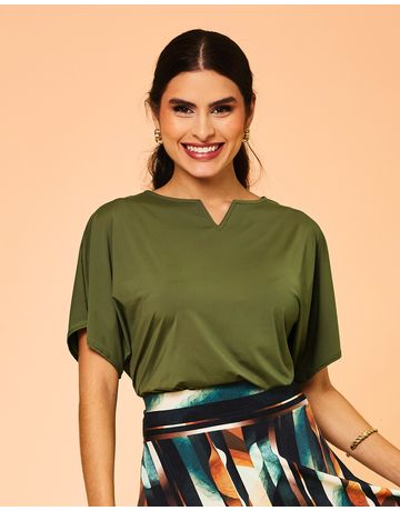 Blusa Manga Curta - Alcaparra