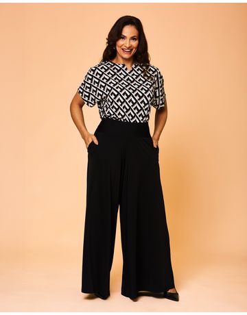 Calça pantalona - Preto