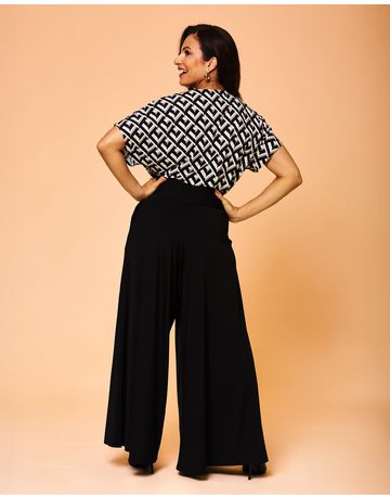 Calça pantalona - Preto