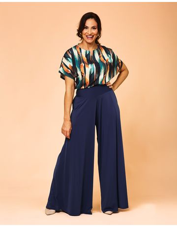 Calça pantalona - Marinho