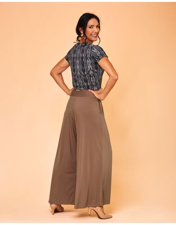 Calça pantalona - Avelã