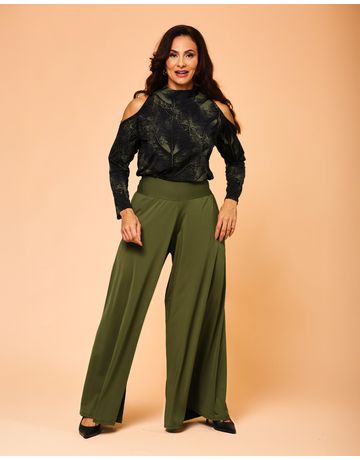 Calça pantalona - Alcaparra