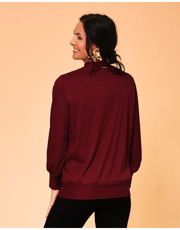 Blusa Manga Longa com punho e gola alta canelada - Império