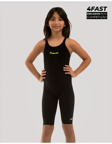 Traje de natação infantil para competição 4Fast - Preto