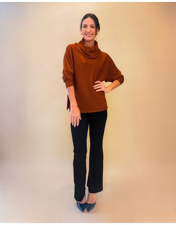 Calça Flare Canelada - Preto