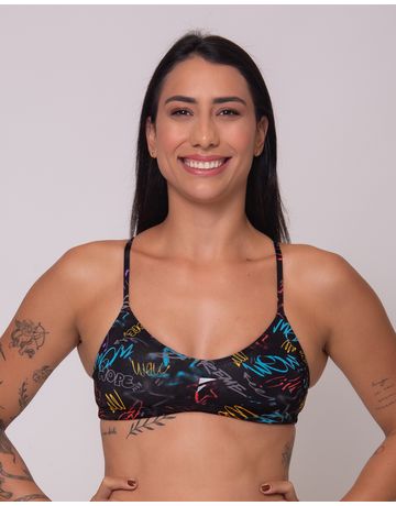 Top sunquíni de natação Fab alças finas em V - Street
