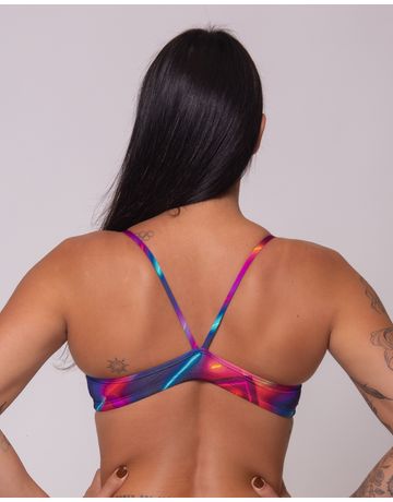 Top sunquíni de natação Fab alças finas em V - E-Neon